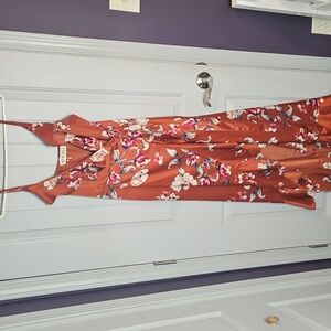 Rust Floral Maxi Dress